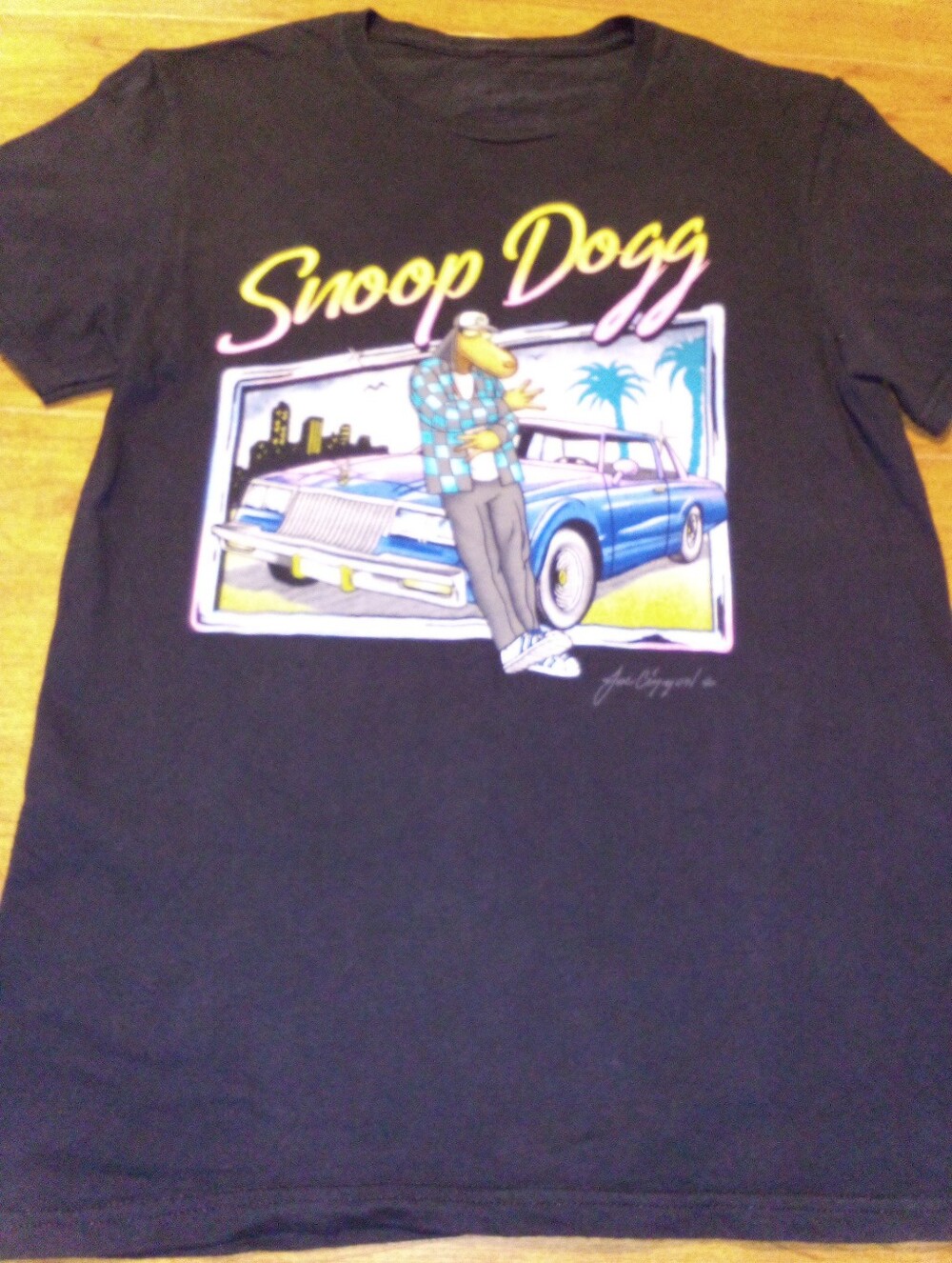 Snoop Dogg Joe Cool Classic Car Black Size Small T-Shirt